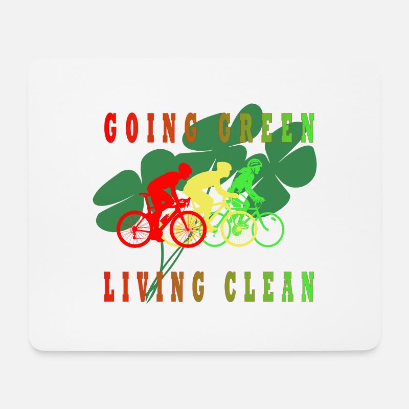 Ich bin ökologisch, ich lebe sauber - Mousepad (Querformat) - Weiß