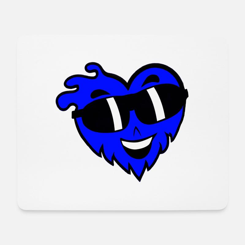 Cooles Herz mit Sonnenbrille Valentinstag - Mousepad (Querformat) - Weiß