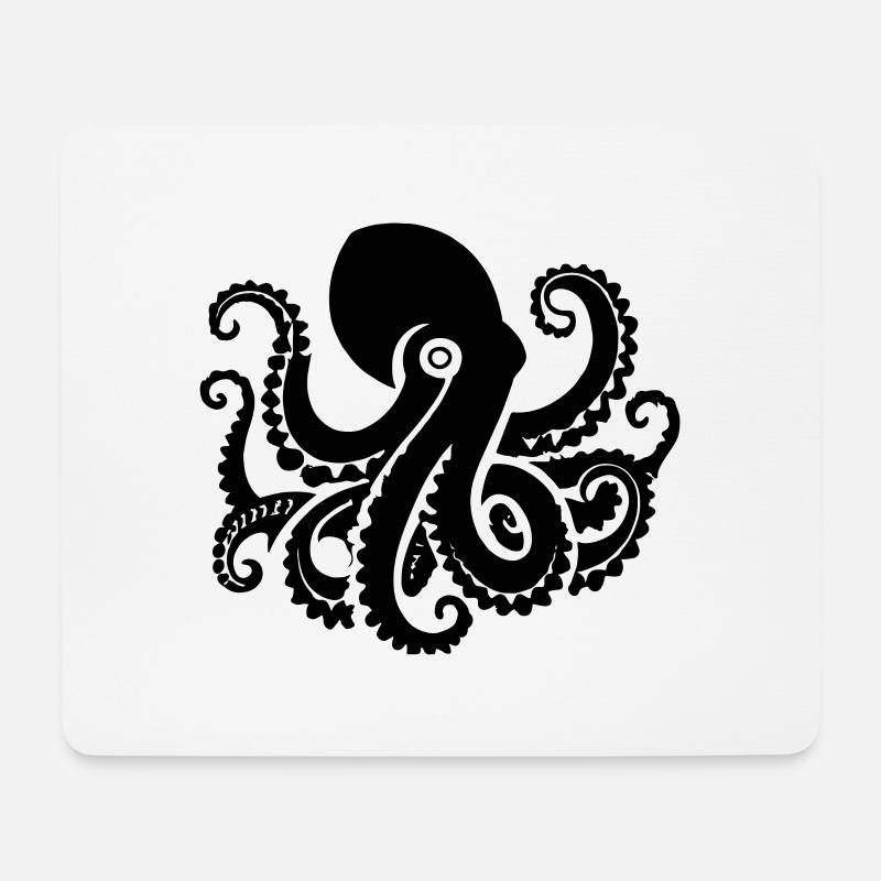 Oktopus - Mousepad (Querformat) - Weiß