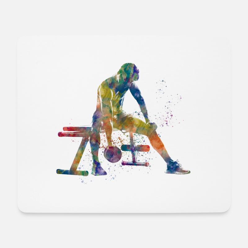 Gymnastics-bodybuilding exercise - Mouse Pad (horizontal) - white