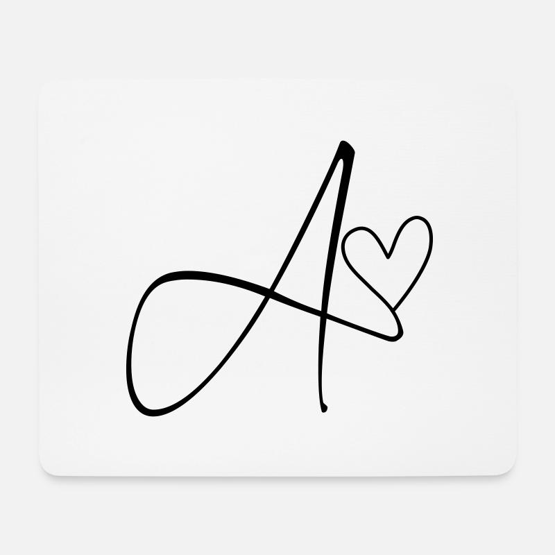 Buchstabe A Buchstabe-A Kalligrafie - Mousepad (Querformat) - Weiß