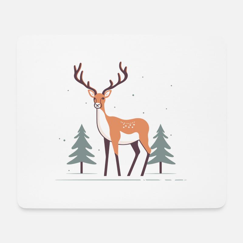 Hirsch - Mousepad (Querformat) - Weiß