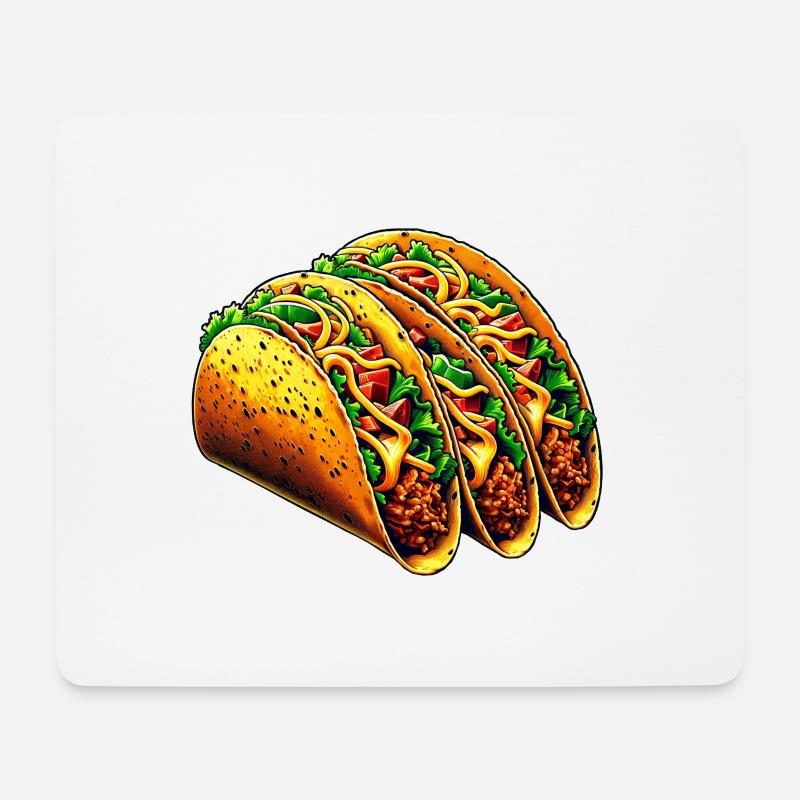 Taco - Mousepad (Querformat) - Weiß