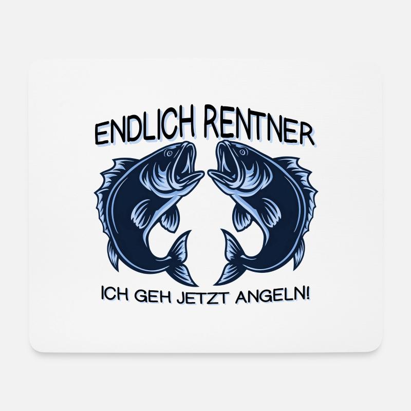 Endlich Renter! Angeln Spruch - Mousepad (Querformat) - Weiß
