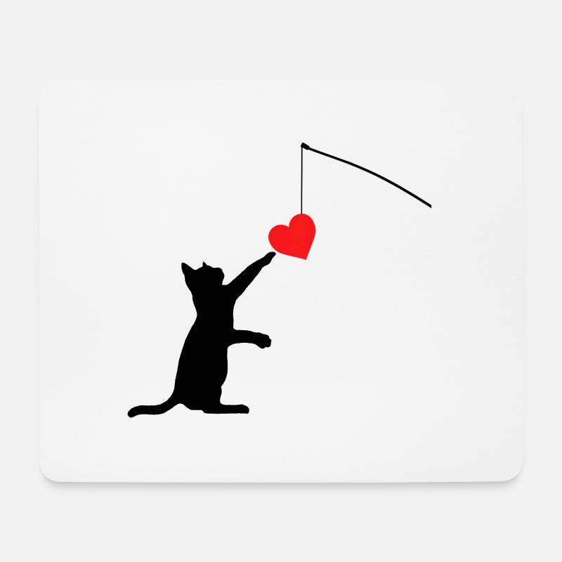 Katzenspielzeug Valentinstagsgeschenke für Sie oder für Ihn - Mousepad (Querformat) - Weiß