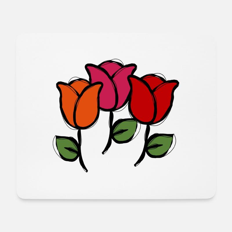 Blumen - Mousepad (Querformat) - Weiß