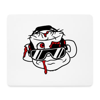 Sad DJ Zombie Horror Halloween Party Head - Mouse Pad (horizontal) - white - Front