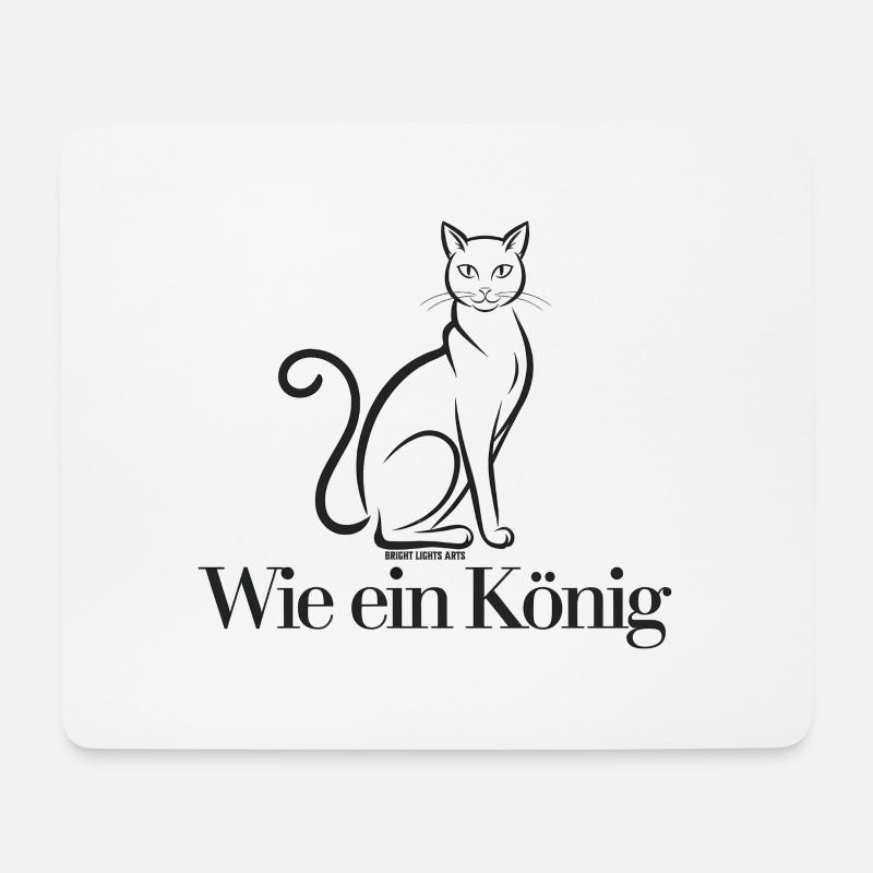 Wie ein König - Stylisierte Katze - Mousepad (Querformat) - Weiß