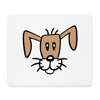 Hund Gesicht Kleiner Glücklicher Welpe Haustier - Mousepad (Querformat) - Weiß - Vorne