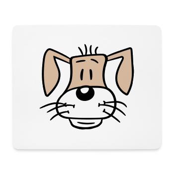 Visage de chien Petit chiot heureux Animal de compagnie - Tapis de souris (format paysage) - blanc - Devant