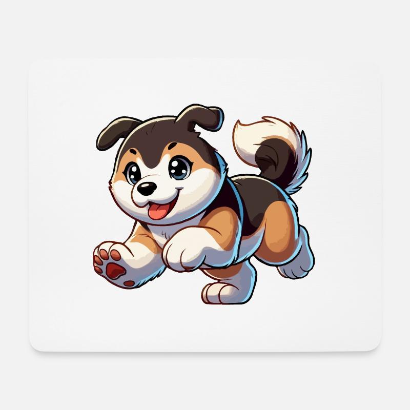 Akita-Welpe - Mousepad (Querformat) - Weiß