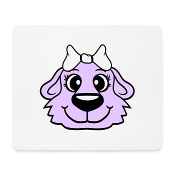 Dog Face Girl Cute Bow Female Woman - Mouse Pad (horizontal) - white - Front