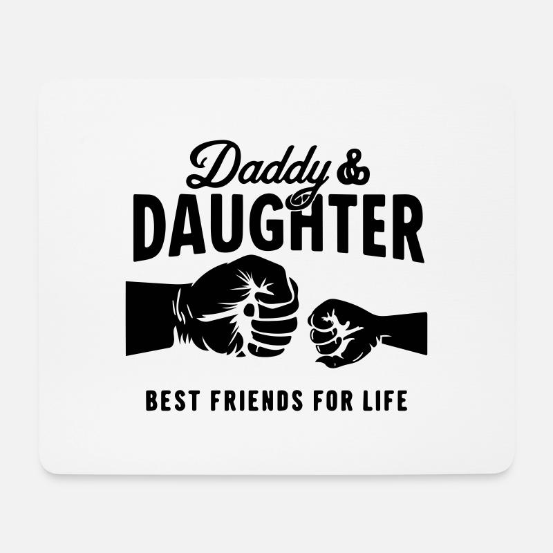 Papa und Tochter – beste Freunde fürs Leben - Mousepad (Querformat) - Weiß