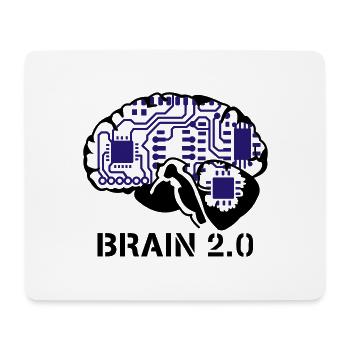 brain 2.0 - Tapis de souris (format paysage) - blanc - Devant