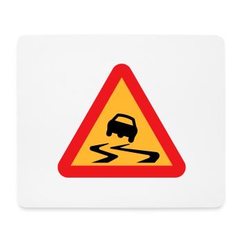 Skidding Car Warning Sign - Mouse Pad (horizontal) - white - Front