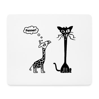 Chat girafe - Tapis de souris (format paysage) - blanc - Devant