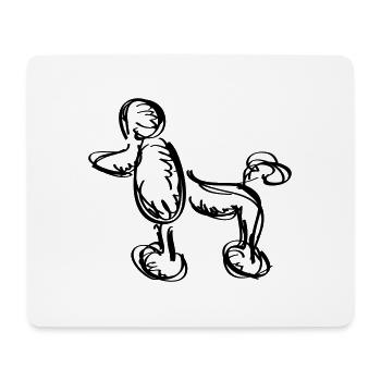 Pudel Mandolito - Mousepad (Querformat) - Weiß - Vorne