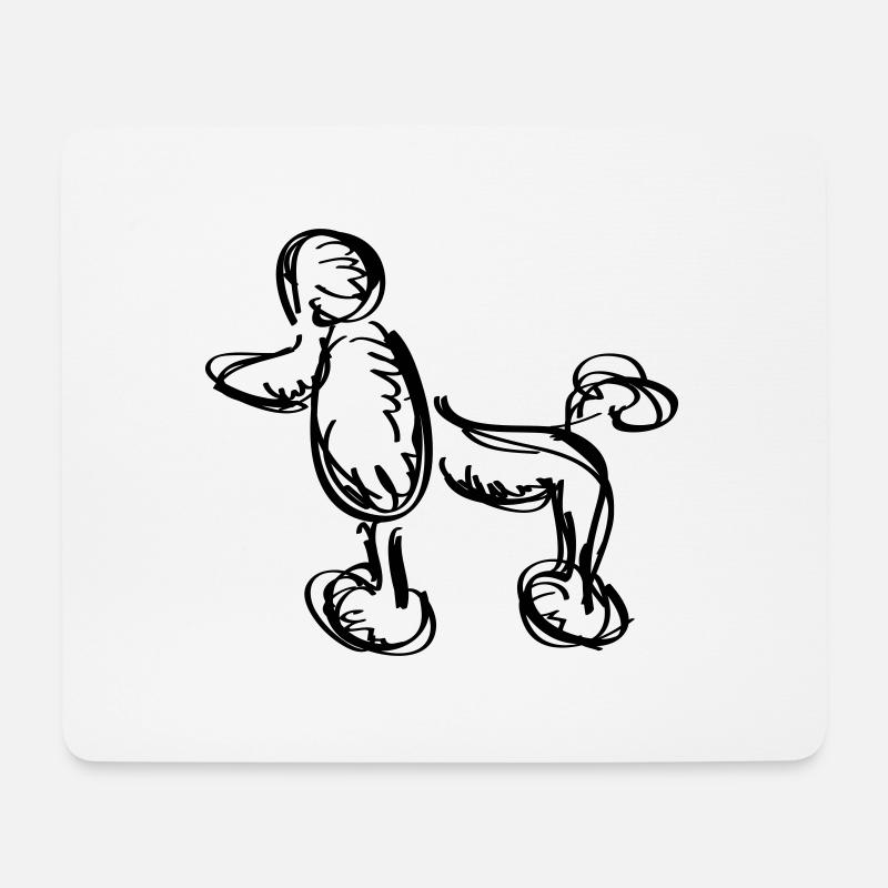 Pudel Mandolito - Mousepad (Querformat) - Weiß