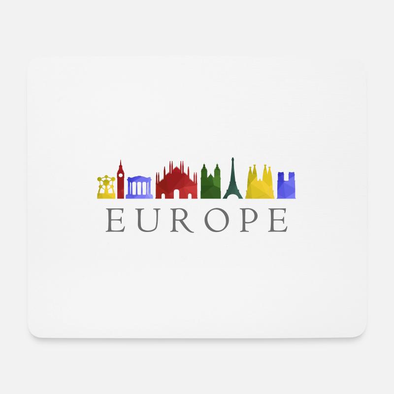 Skyline europa - Mousepad (Querformat) - Weiß