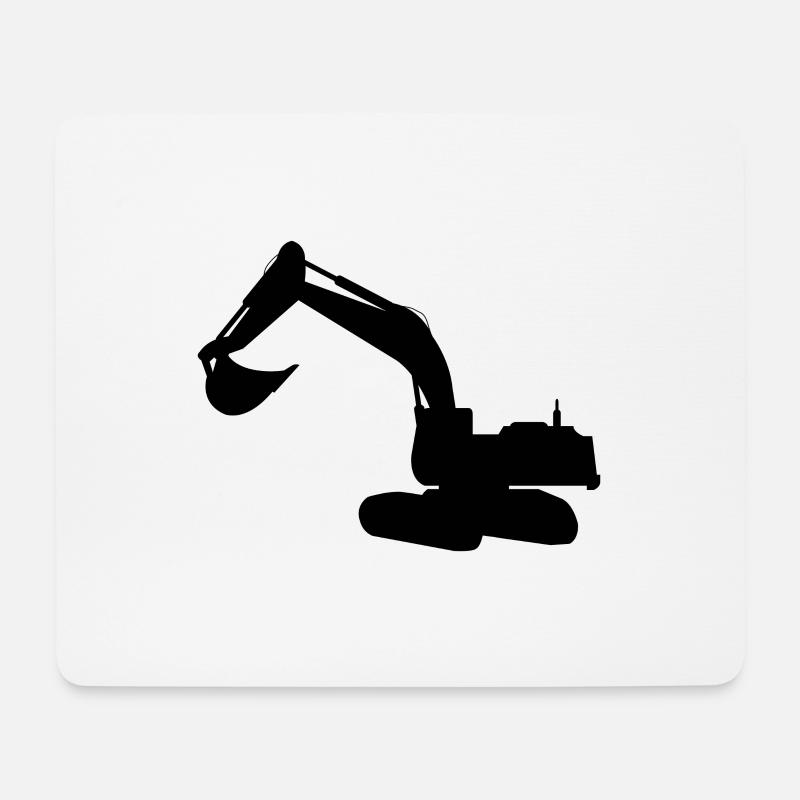 Bagger - Mousepad (Querformat) - Weiß