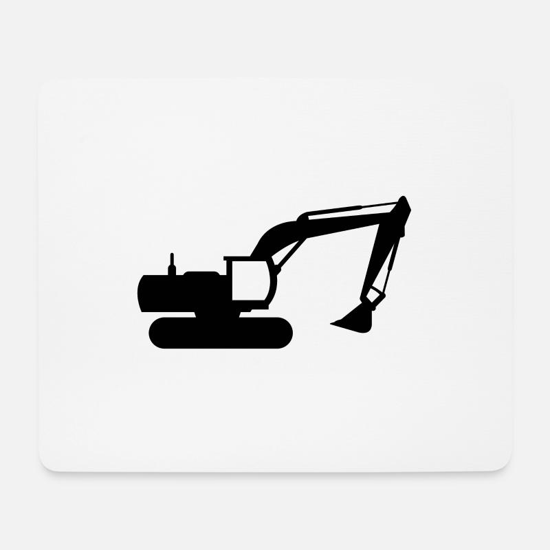 Bagger - Mousepad (Querformat) - Weiß