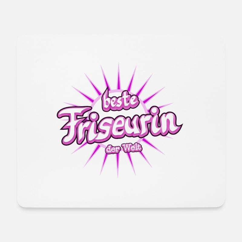Friseurin - Mousepad (Querformat) - Weiß