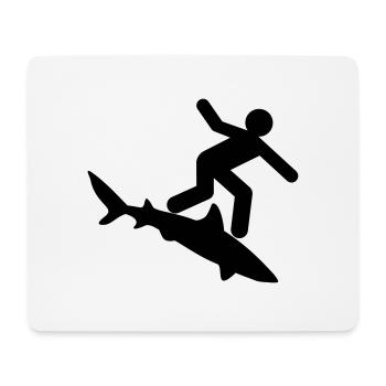 Shark - Surfer on shark - Mouse Pad (horizontal) - white - Front