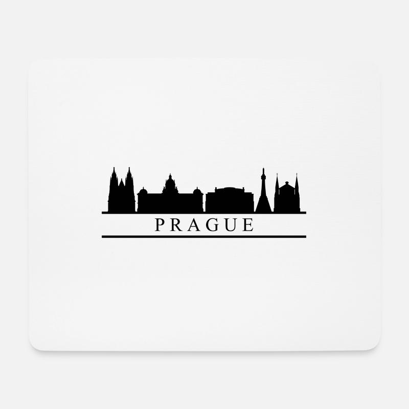 Prag-Skyline - Mousepad (Querformat) - Weiß