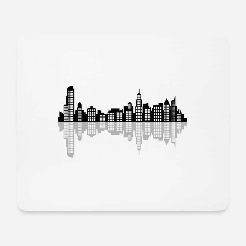 Chicago-Skyline - Mousepad (Querformat) - Weiß