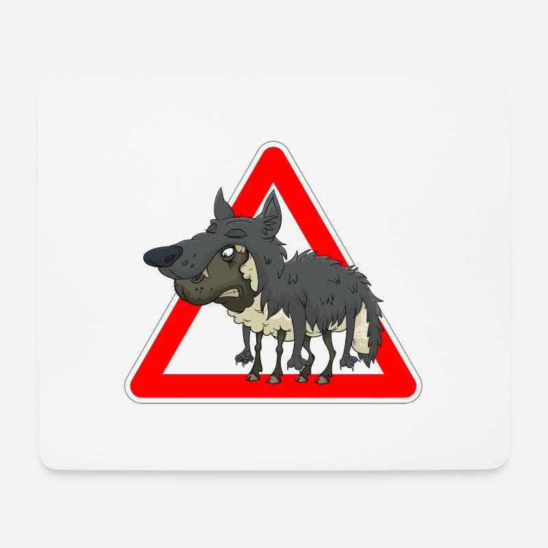 Schaf Wolf - Mousepad (Querformat) - Weiß