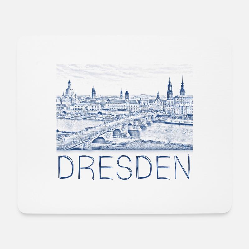Kulizeichnung Dresden - Mousepad (Querformat) - Weiß