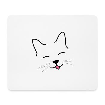 chat heureux - Tapis de souris (format paysage) - blanc - Devant