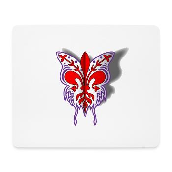 Florence lily with butterfly silhouette - Mouse Pad (horizontal) - white - Front
