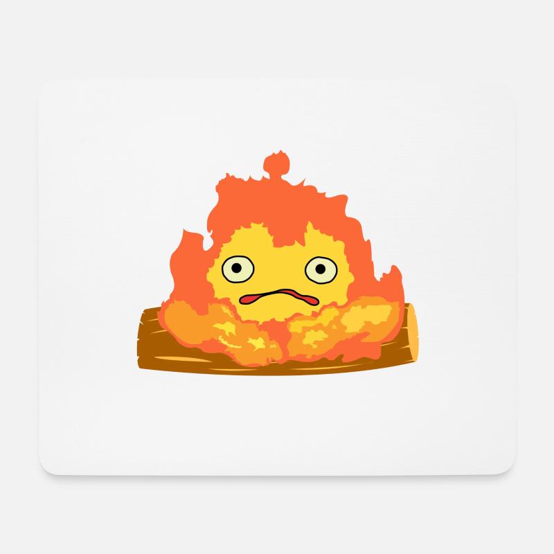 Calcifer - Tapis de souris (format paysage) - blanc