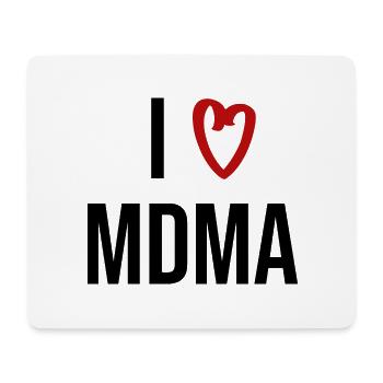 i love mdma Drogen Spruch Schrift - Mousepad (Querformat) - Weiß - Vorne