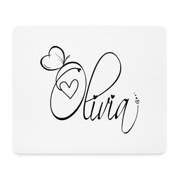 Olivia Surname First Name Girl Calligraphy Decor - Mouse Pad (horizontal) - white - Front