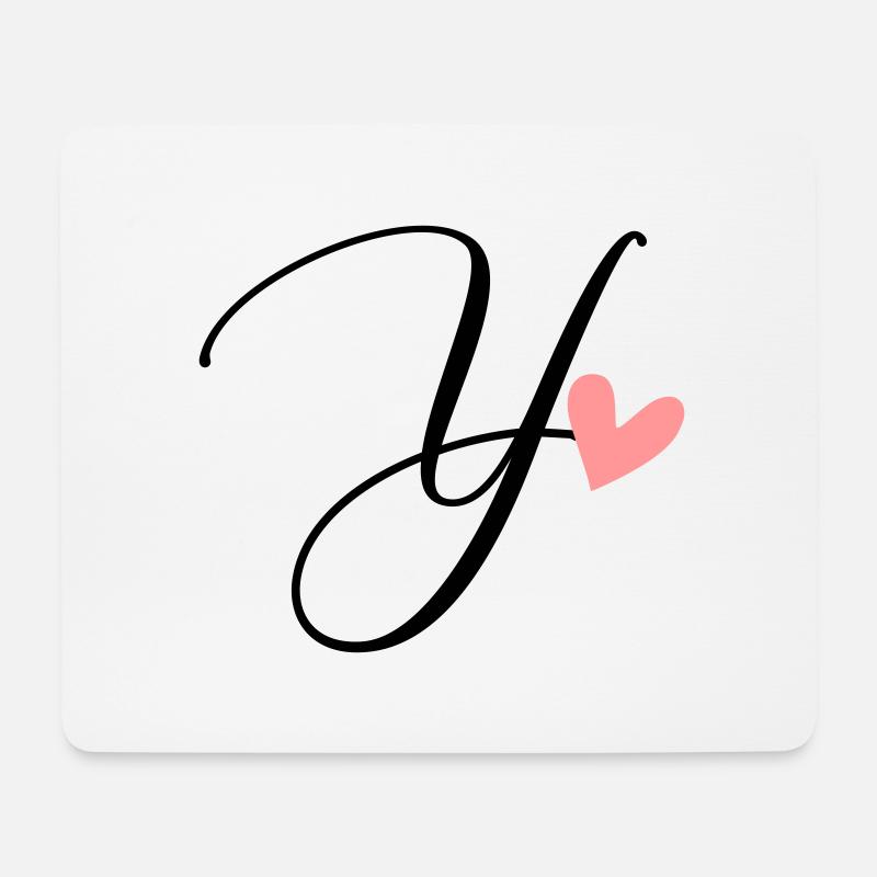 Anfangsbuchstabe Y Buchstabe Ypsilon Kalligrafie - Mousepad (Querformat) - Weiß