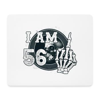 I'm 56 plus 1 middle finger Skull funny 57th - Mouse Pad (horizontal) - white - Front