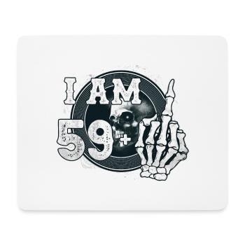 I'm 59 plus 1 middle finger Skull funny 60th - Mouse Pad (horizontal) - white - Front