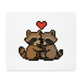 Raton laveur pixel avec cœur - Tapis de souris (format paysage) - blanc - Devant