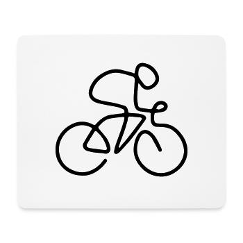 One line cyclist - Mouse Pad (horizontal) - white - Front