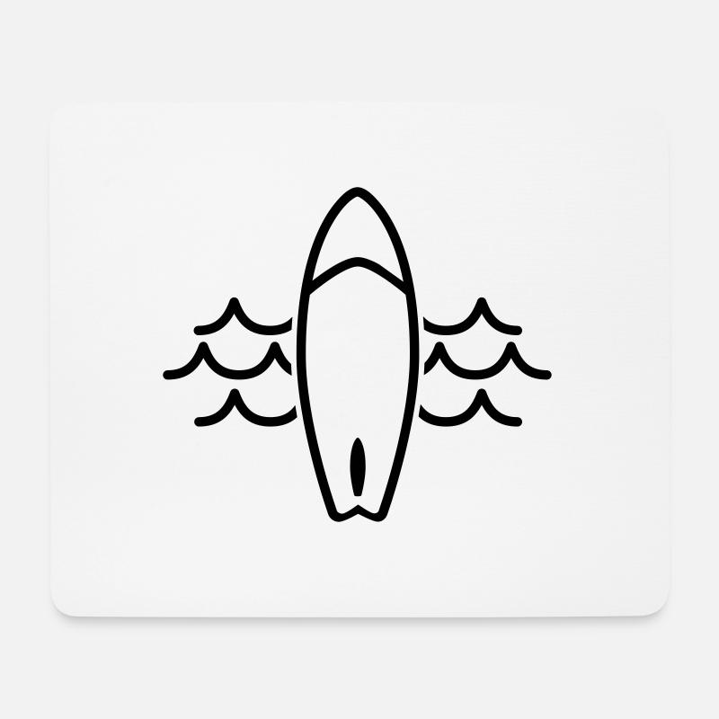 Wellen Symbol Surfbrett Welle Surfer - Mousepad (Querformat) - Weiß