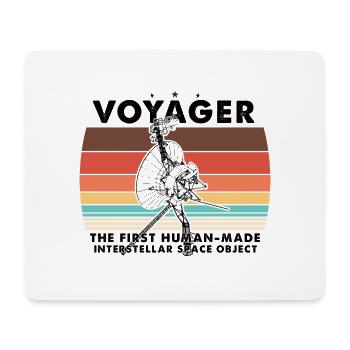 Voyager 1977 Retro Space Probe Mission - Mouse Pad (horizontal) - white - Front