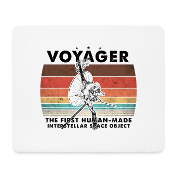 Voyager 1977 Retro Space Probe Mission - Mouse Pad (horizontal) - white - Front
