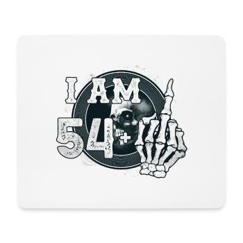 I'm 54 plus 1 middle finger Skull funny 55th - Mouse Pad (horizontal) - white - Front