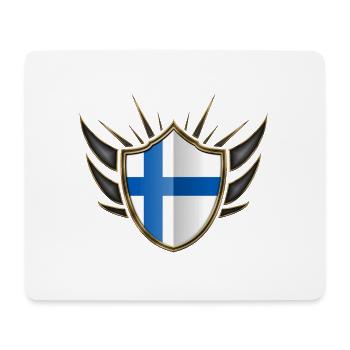 Finnland Flagge Wappen 014 - Mousepad (Querformat) - Weiß - Vorne