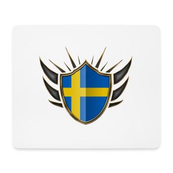 Schweden Flagge Gold Wappen 014 - Mousepad (Querformat) - Weiß - Vorne