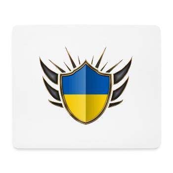 Ukraine Flagge Wappen Gold 014 - Mousepad (Querformat) - Weiß - Vorne