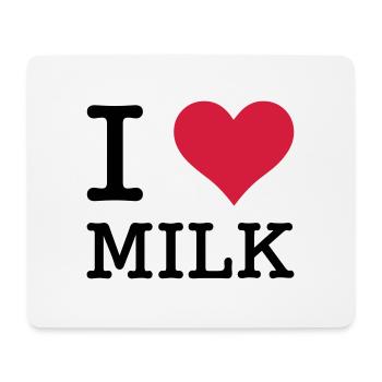 I Love Milk - Tapis de souris (format paysage) - blanc - Devant