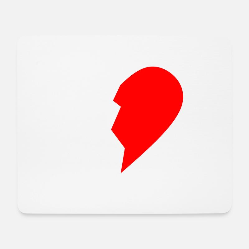 HALB HEART RECHTS - Mousepad (Querformat) - Weiß